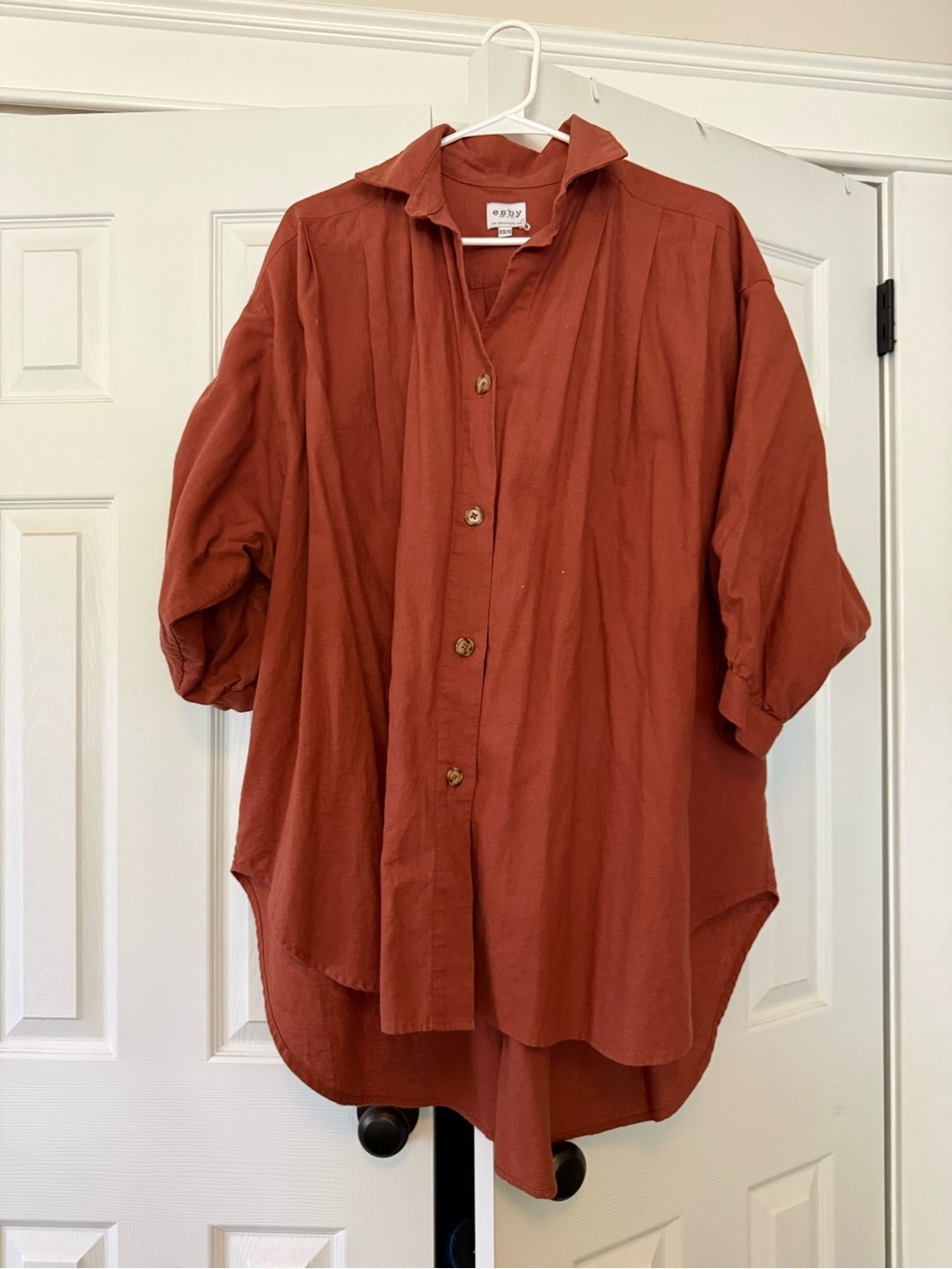 esby Oversized Rust Blouse can’t currently shop brand! Beautifully made.